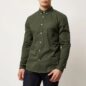 Olive green dress shirt for men