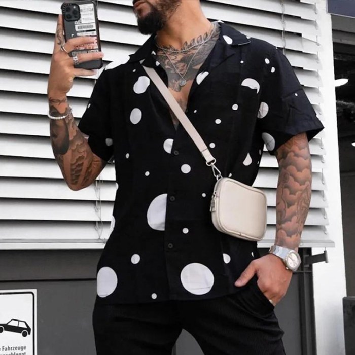 Men's polka dot dress shirt