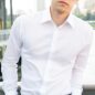 Fitted white dress shirt mens