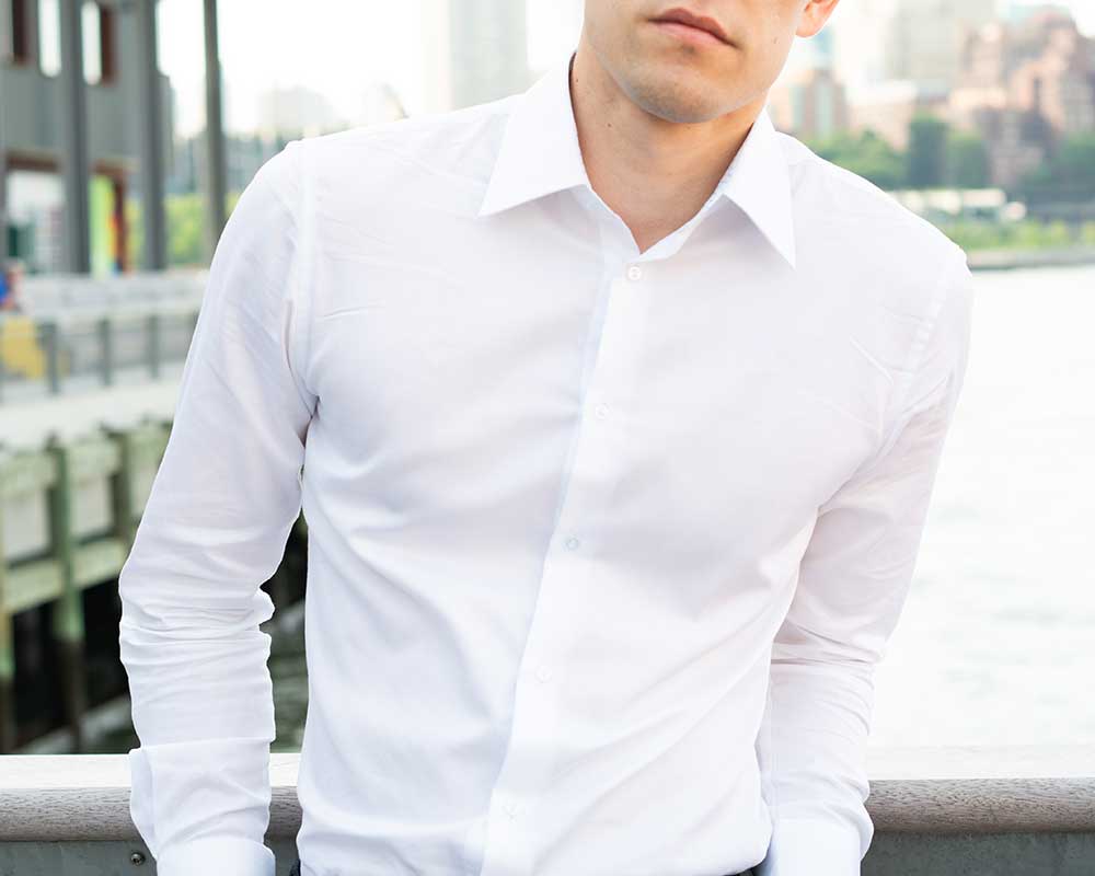 Fitted white dress shirt mens