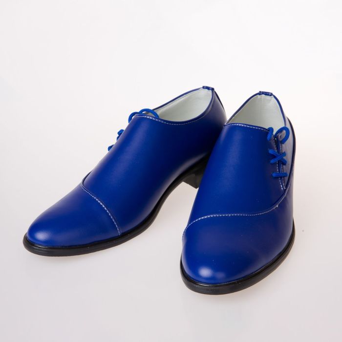 Blue shoes dress men royal mens wedding leather prom lace man