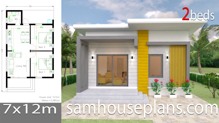 Desain tampak rumah minimalis 2 lt 7x12